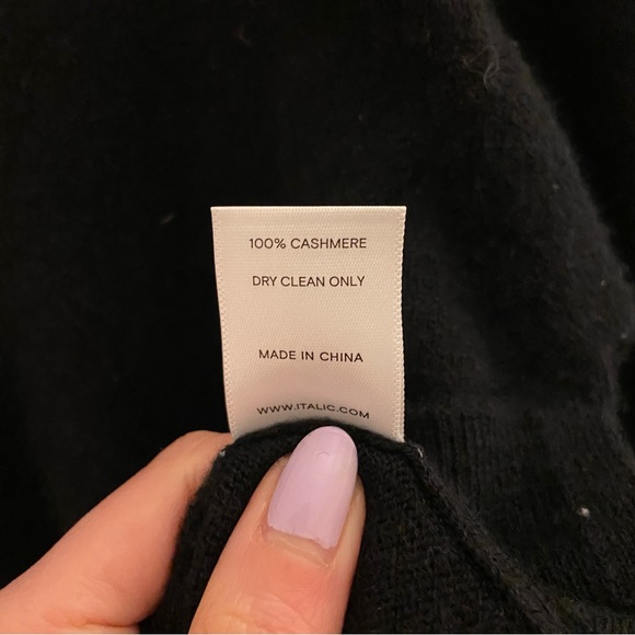 Italic Black Mockneck Cashmere Sweater - Picture 7 of 8